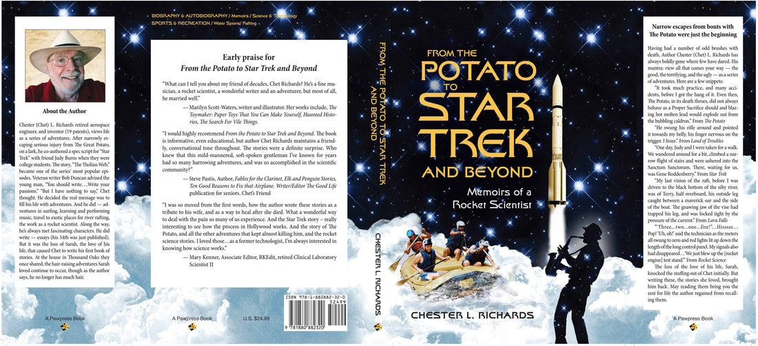 Dust jacket cover for 'From The Potato to Star Trek and Beyond: Memoirs of a Rocket Scientist.
